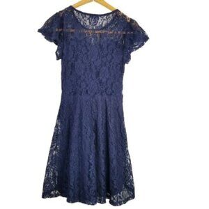 4/$25 Charlotte Russe Navy Blue Lace Skater Dress
